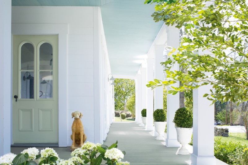 Blue Porch Ceiling Painted Harbor Haze from Benjamin Moore