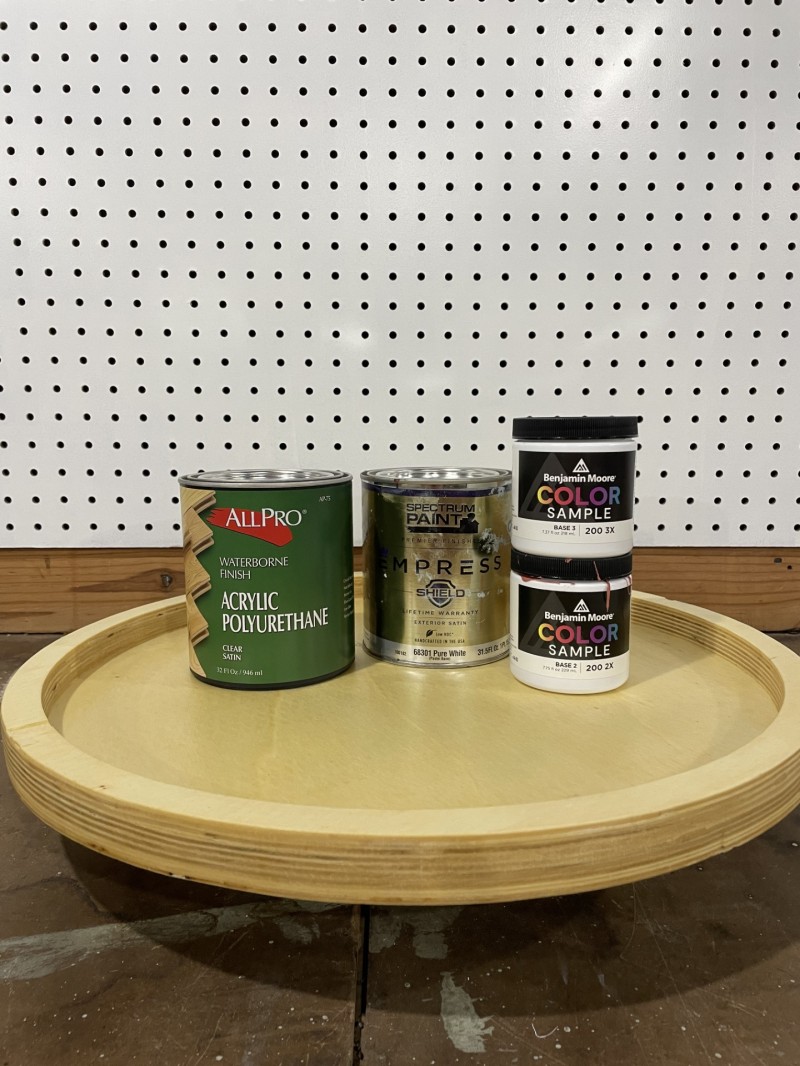 Lazy Susan with Paint Can Decoration